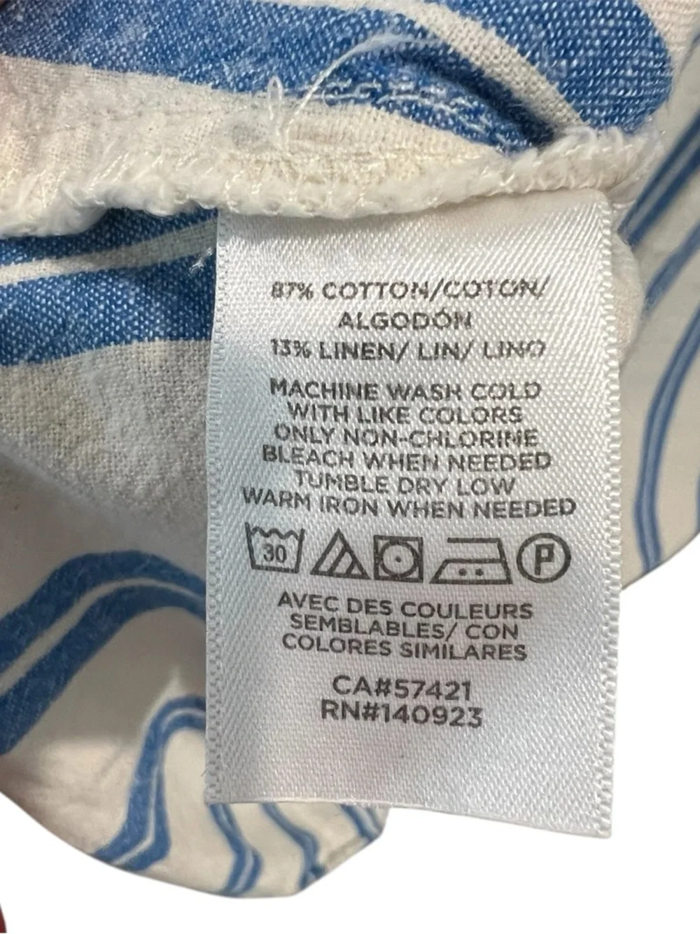 Lou & Grey (Loft) Sleeveless Blue & White Striped Linen Midi Dress - Picture 5 of 5